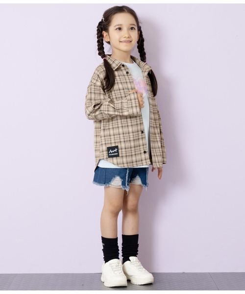 ANAP kids(アナップキッズ)の「ボックスチェックシャツ(シャツ/ブラウス・キッズ・ブラック/ベージュ・110cm/130cm/120cm)」の8枚目の写真