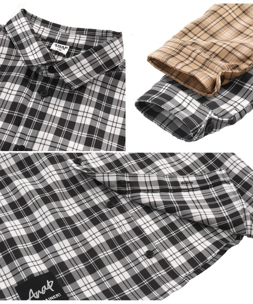 ANAP kids(アナップキッズ)の「ボックスチェックシャツ(シャツ/ブラウス・キッズ・ブラック/ベージュ・110cm/130cm/120cm)」の12枚目の写真