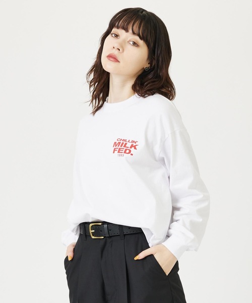 MILKFED.（ミルクフェド）の「CHILLIN L/S TEE（Tシャツ/カットソー・レディース・ライトブルー/ホワイト/ブラック・M/L）」の2枚目の写真