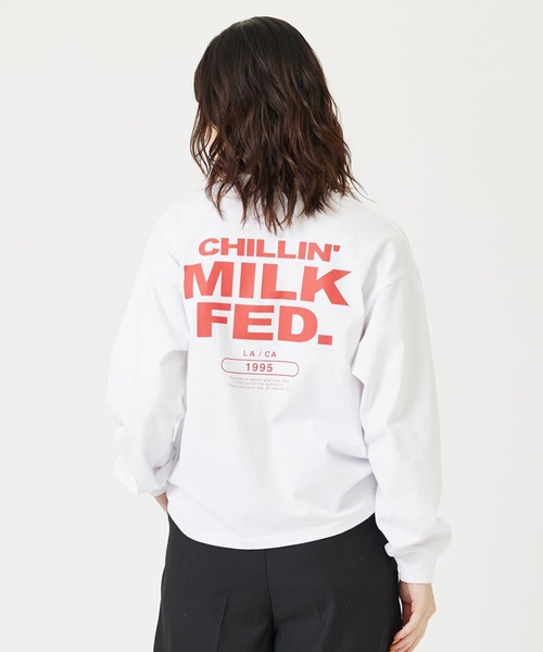 MILKFED.（ミルクフェド）の「CHILLIN L/S TEE（Tシャツ/カットソー・レディース・ライトブルー/ホワイト/ブラック・M/L）」の4枚目の写真