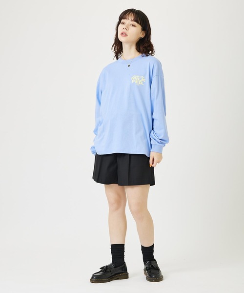 MILKFED.（ミルクフェド）の「CHILLIN L/S TEE（Tシャツ/カットソー・レディース・ライトブルー/ホワイト/ブラック・M/L）」の9枚目の写真