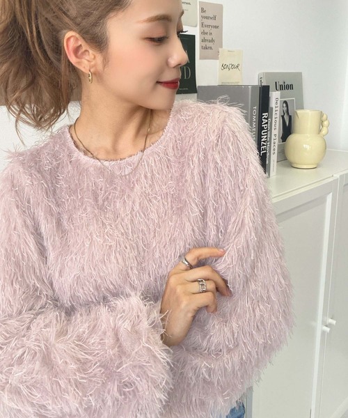 moment+（モーメントプラス）の「裾バルーンフリンジプルオーバー（Tシャツ/カットソー・レディース・ブルー/アイボリー/ピンク/ブラック/グレー・M/L）」の18枚目の写真