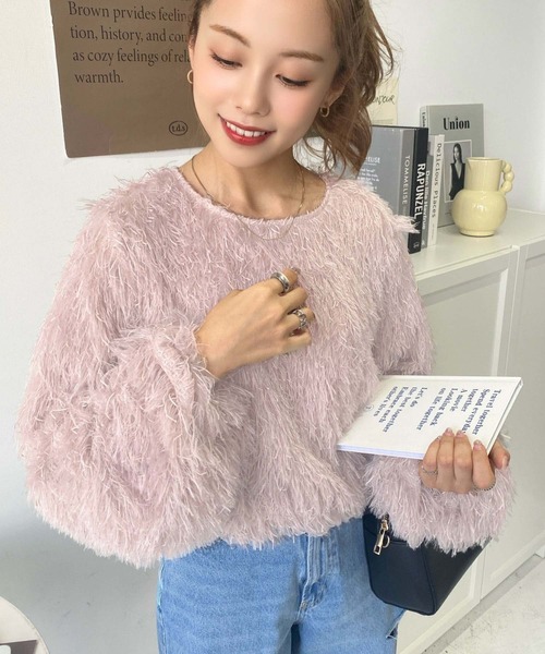 moment+（モーメントプラス）の「裾バルーンフリンジプルオーバー（Tシャツ/カットソー・レディース・ブルー/アイボリー/ピンク/ブラック/グレー・M/L）」の20枚目の写真