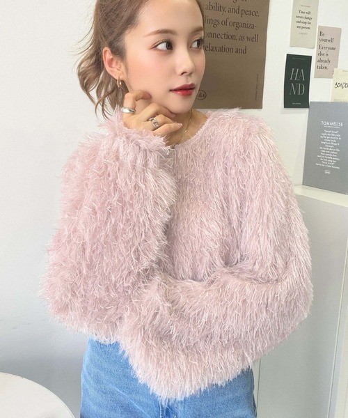 moment+（モーメントプラス）の「裾バルーンフリンジプルオーバー（Tシャツ/カットソー・レディース・ブルー/アイボリー/ピンク/ブラック/グレー・M/L）」の21枚目の写真