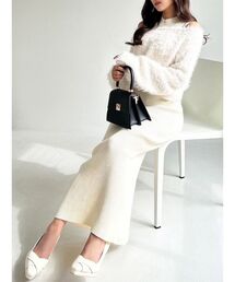 RESEXXY | シャギーレイヤードリブニットワンピース(ワンピース)