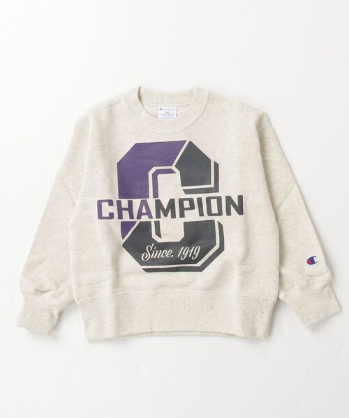 Champion（チャンピオン）の「チャンピオン  チャンピオン スウェットトレーナー_Champion CREW NECK SWEAT（スウェット・キッズ・グレー/オレンジ/チャコールグレー/オフホワイト・140cm/100cm/110cm/120cm/130cm）」の2枚目の写真