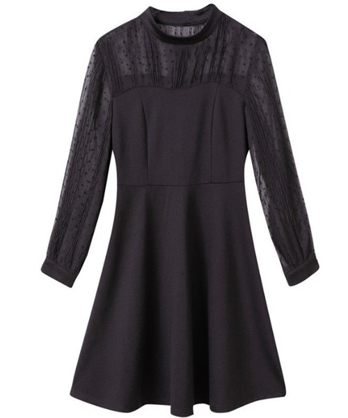 Mejoul（メジュール）の「ドットシアースリーブワンピース（ワンピース・レディース・ブラック・L/M）」の7枚目の写真