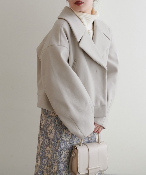 natural couture(ナチュラルクチュール)の「メルトンショートコート(その他アウター・レディース・チャコール/アイボリー/ベージュ/モカ・FREE)」の21枚目の写真