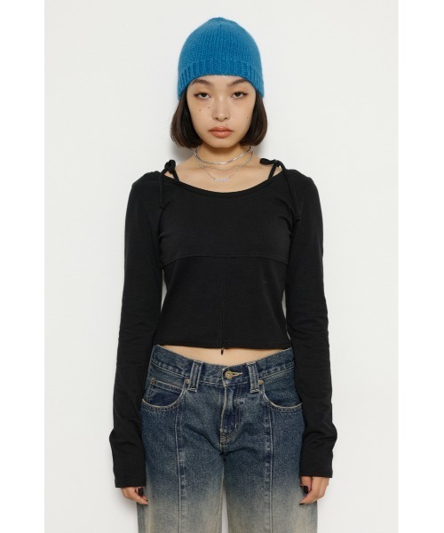 LAGUA GEM（ラグアジェム）の「HALTER NECK CUT RIB トップス（T