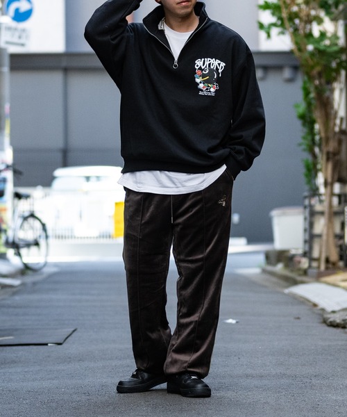 JOHN'S CLOSET(ジョンズクローゼット)の「【13 サイドライン ワンポイント刺繍 ベロアトラックパンツ(その他パンツ・メンズ・ブラウン/ホワイト/ワイン/ブラック・LARGE/MEDIUM)」の8枚目の写真