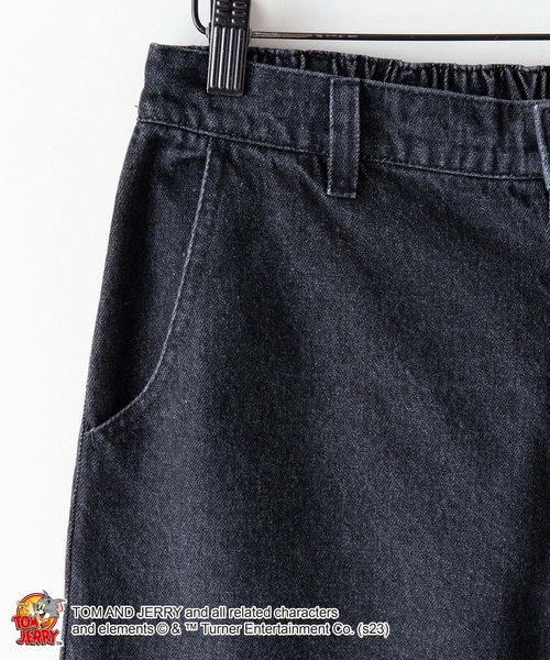 Tom＆Jerry（トムアンドジェリー）の「【OUTDOOR PRODUCTS/アウトドアプロダクツ】【TOM AND JERRY/トムとジェリー】 トムジェリ 　タフィー　 コラボ　　刺繍 　 オーバーサイズデニム　ワイドデニム　ジーンズ（デニムパンツ・メンズ・ブラック/ブルー・MEDIUM/LARGE）」の10枚目の写真