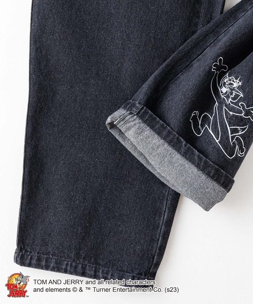 Tom＆Jerry（トムアンドジェリー）の「【OUTDOOR PRODUCTS/アウトドアプロダクツ】【TOM AND JERRY/トムとジェリー】 トムジェリ 　タフィー　 コラボ　　刺繍 　 オーバーサイズデニム　ワイドデニム　ジーンズ（デニムパンツ・メンズ・ブラック/ブルー・MEDIUM/LARGE）」の12枚目の写真