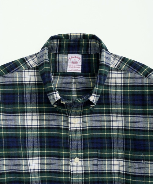 BROOKS BROTHERS(ブルックスブラザーズ)の「フランネル タータンチェック カジュアルシャツ Traditional Fit(シャツ/ブラウス・メンズ・ホワイト×グリーン・X-SMALL/MEDIUM/SMALL/LARGE/X-LARGE)」の2枚目の写真