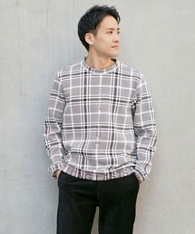 ダンボールニットロゴプリントクルーネックプルオーバー