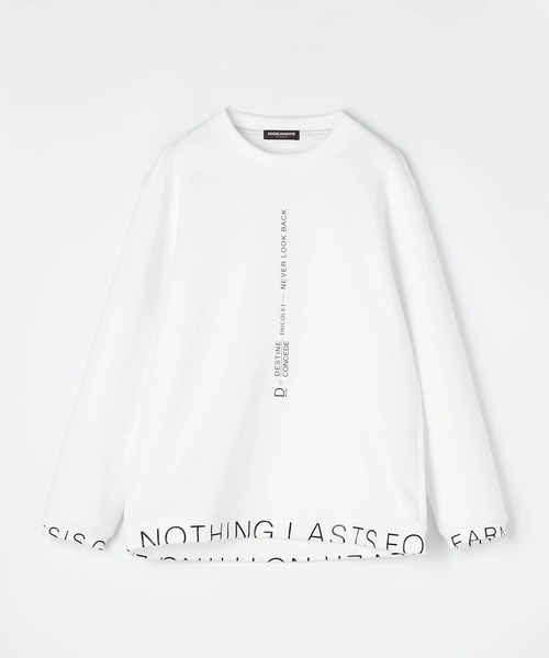 HIDEAWAYS NICOLE（ハイダウェイニコル）の「ダンボールニットロゴプリントクルーネックプルオーバー（Tシャツ/カットソー・メンズ・オフホワイト/チェック/ブラック/モカ・MEDIUM/LARGE/X-LARGE）」の13枚目の写真