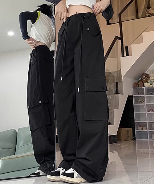 gossip!ロサンゼルス(ゴシップロサンゼルス)の「YUGA ハイウエストカーゴパンツ(カーゴパンツ・レディース・カーキ/ブラック/オフホワイト/グレー・L/M)」の18枚目の写真