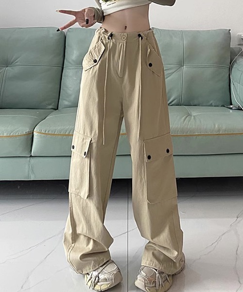 gossip!ロサンゼルス(ゴシップロサンゼルス)の「YUGA ハイウエストカーゴパンツ(カーゴパンツ・レディース・カーキ/ブラック/オフホワイト/グレー・L/M)」の19枚目の写真