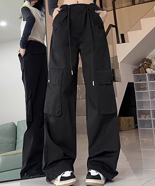 gossip!ロサンゼルス(ゴシップロサンゼルス)の「YUGA ハイウエストカーゴパンツ(カーゴパンツ・レディース・カーキ/ブラック/オフホワイト/グレー・L/M)」の8枚目の写真