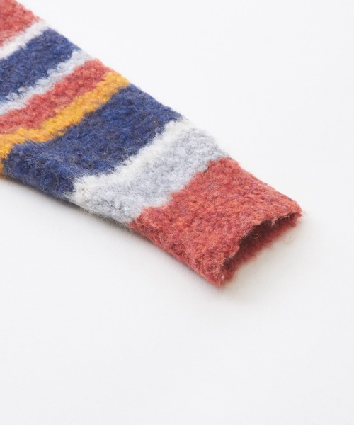 CUBE SUGAR（キューブシュガー）の「ブラッシングニットループ糸ボーダープルオーバー（ニット/セーター・レディース・ネイビー/レッド/グリーン・M）」の22枚目の写真