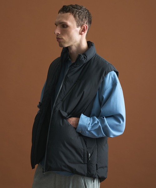 高機能 / 650FP〉PERTEX リラックスダウンベスト / 撥水 / 透湿性