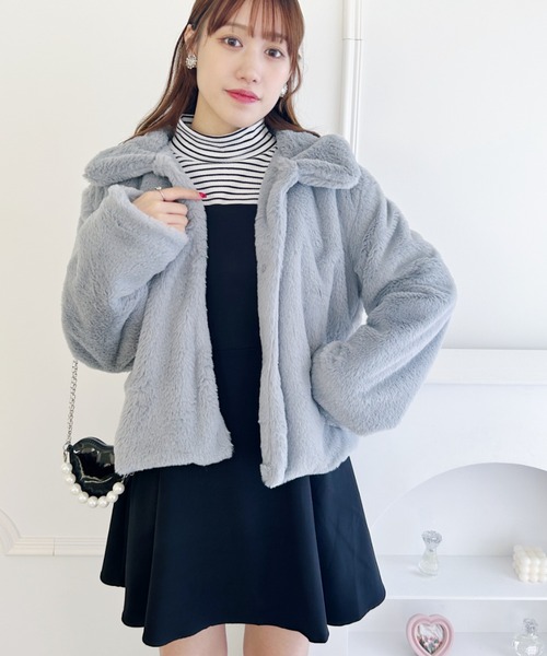 セール】フェイクファー襟付きショートコート（その他アウター