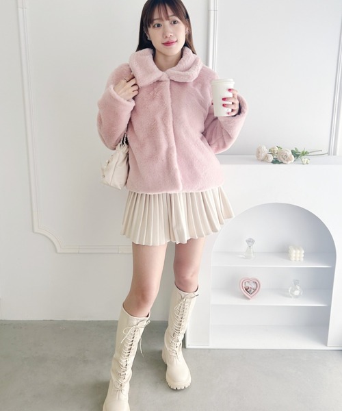 セール】フェイクファー襟付きショートコート（その他アウター