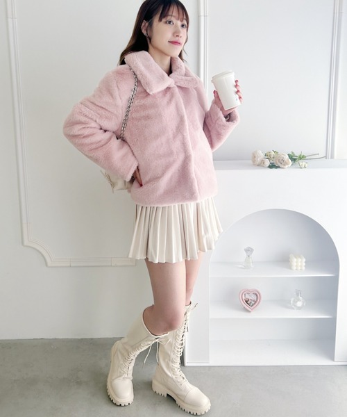 セール】フェイクファー襟付きショートコート（その他アウター