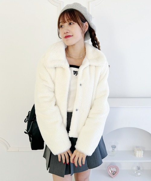 セール】フェイクファー襟付きショートコート（その他アウター
