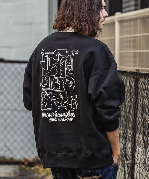Mark Gonzales（マーク・ゴンザレス）の「【WEB・直営店限定】MARK GONZALES ARTWORK COLLECTION(マーク ゴンザレス)バックプリントクルーネックプルオーバー 3type 5colors（スウェット・メンズ・ホワイト系3/ホワイト系2/ブラック系1/グレー系1/ベージュ系3/ベージュ系1/ブラック系2/ベージュ系2/ホワイト系1/ネイビー系3/グレー系3/ブラック系3/ネイビー系1/グレー系2/ネイビー系2・L/M/XL）」の5枚目の写真