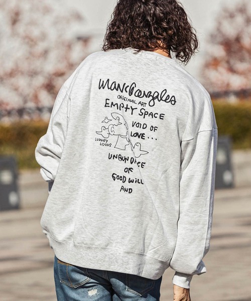 Mark Gonzales（マーク・ゴンザレス）の「【WEB・直営店限定】MARK GONZALES ARTWORK COLLECTION(マーク ゴンザレス)バックプリントクルーネックプルオーバー 3type 5colors（スウェット・メンズ・ホワイト系3/ホワイト系2/ブラック系1/グレー系1/ベージュ系3/ベージュ系1/ブラック系2/ベージュ系2/ホワイト系1/ネイビー系3/グレー系3/ブラック系3/ネイビー系1/グレー系2/ネイビー系2・L/M/XL）」の9枚目の写真