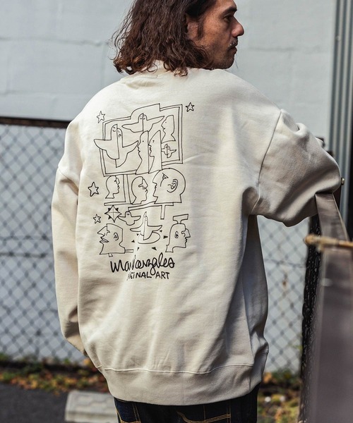 Mark Gonzales（マーク・ゴンザレス）の「【WEB・直営店限定】MARK GONZALES ARTWORK COLLECTION(マーク ゴンザレス)バックプリントクルーネックプルオーバー 3type 5colors（スウェット・メンズ・ホワイト系3/ホワイト系2/ブラック系1/グレー系1/ベージュ系3/ベージュ系1/ブラック系2/ベージュ系2/ホワイト系1/ネイビー系3/グレー系3/ブラック系3/ネイビー系1/グレー系2/ネイビー系2・L/M/XL）」の11枚目の写真