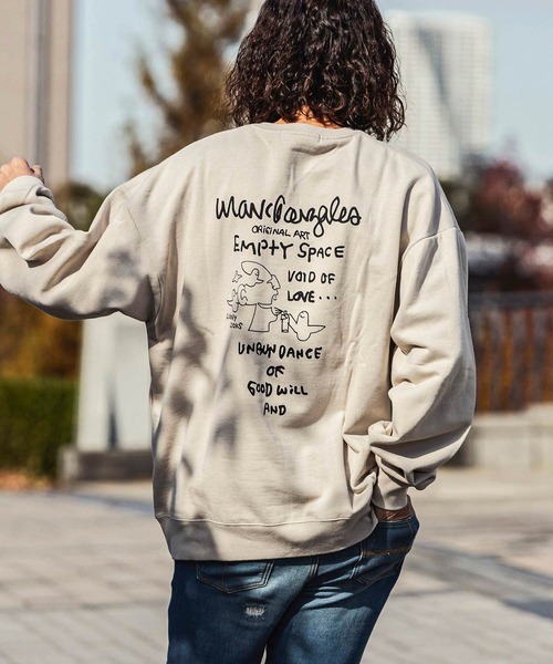 Mark Gonzales（マーク・ゴンザレス）の「【WEB・直営店限定】MARK GONZALES ARTWORK COLLECTION(マーク ゴンザレス)バックプリントクルーネックプルオーバー 3type 5colors（スウェット・メンズ・ホワイト系3/ホワイト系2/ブラック系1/グレー系1/ベージュ系3/ベージュ系1/ブラック系2/ベージュ系2/ホワイト系1/ネイビー系3/グレー系3/ブラック系3/ネイビー系1/グレー系2/ネイビー系2・L/M/XL）」の12枚目の写真