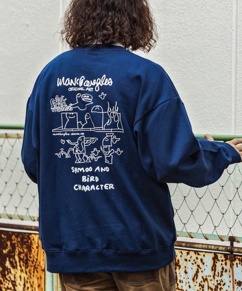 Mark Gonzales（マーク・ゴンザレス）の「【WEB・直営店限定】MARK GONZALES ARTWORK COLLECTION(マーク ゴンザレス)バックプリントクルーネックプルオーバー 3type 5colors（スウェット・メンズ・ホワイト系3/ホワイト系2/ブラック系1/グレー系1/ベージュ系3/ベージュ系1/ブラック系2/ベージュ系2/ホワイト系1/ネイビー系3/グレー系3/ブラック系3/ネイビー系1/グレー系2/ネイビー系2・L/M/XL）」の13枚目の写真