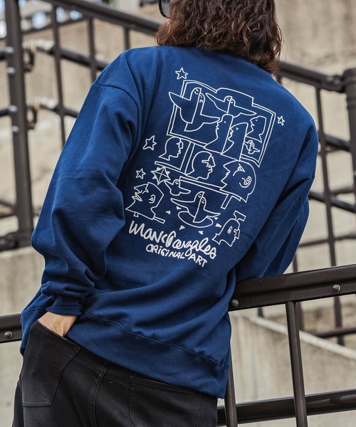 Mark Gonzales（マーク・ゴンザレス）の「【WEB・直営店限定】MARK GONZALES ARTWORK COLLECTION(マーク ゴンザレス)バックプリントクルーネックプルオーバー 3type 5colors（スウェット・メンズ・ホワイト系3/ホワイト系2/ブラック系1/グレー系1/ベージュ系3/ベージュ系1/ブラック系2/ベージュ系2/ホワイト系1/ネイビー系3/グレー系3/ブラック系3/ネイビー系1/グレー系2/ネイビー系2・L/M/XL）」の14枚目の写真