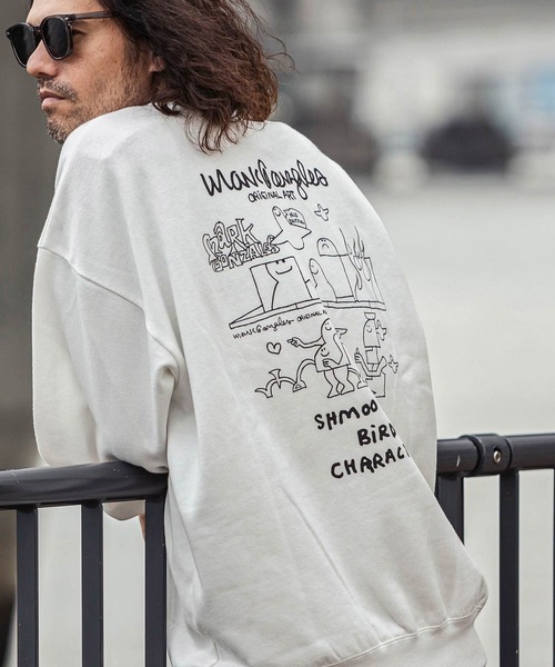 Mark Gonzales（マーク・ゴンザレス）の「【WEB・直営店限定】MARK GONZALES ARTWORK COLLECTION(マーク ゴンザレス)バックプリントクルーネックプルオーバー 3type 5colors（スウェット・メンズ・ホワイト系3/ホワイト系2/ブラック系1/グレー系1/ベージュ系3/ベージュ系1/ブラック系2/ベージュ系2/ホワイト系1/ネイビー系3/グレー系3/ブラック系3/ネイビー系1/グレー系2/ネイビー系2・L/M/XL）」の18枚目の写真