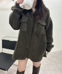 ipugo（イプゴ）の「ipugo/イプゴ モコモコオーバーサイズシャツ ジャケット（テーラードジャケット）」