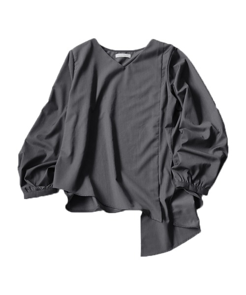 antiqua(アンティカ)の「裾アシメトップス(Tシャツ/カットソー・レディース・ブラック/杢グレー・FREE)」の19枚目の写真