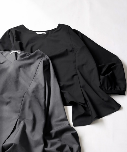 antiqua(アンティカ)の「裾アシメトップス(Tシャツ/カットソー・レディース・ブラック/杢グレー・FREE)」の17枚目の写真