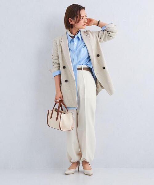 未使用級★グリーンレーベルリラクシング ダブルブレストパンツスーツ ヘリンボーン green label relaxing（グリーンレーベルリラクシング）の「FM W