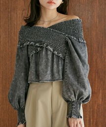 VIS | デニムライククロスシャーリングブラウス(シャツ/ブラウス)