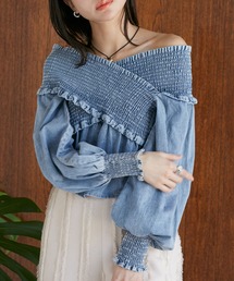 VIS | デニムライククロスシャーリングブラウス(シャツ/ブラウス)