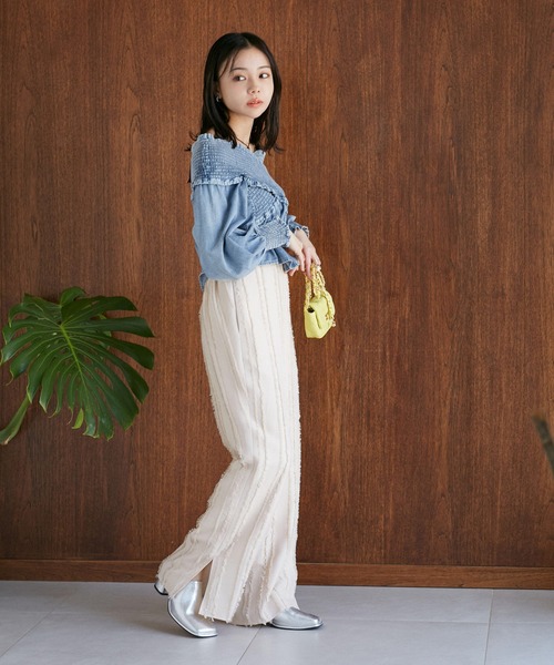 VIS(ビス)の「デニムライククロスシャーリングブラウス(シャツ/ブラウス・レディース・ブルー系その他4/スミクロ・FREE)」の7枚目の写真