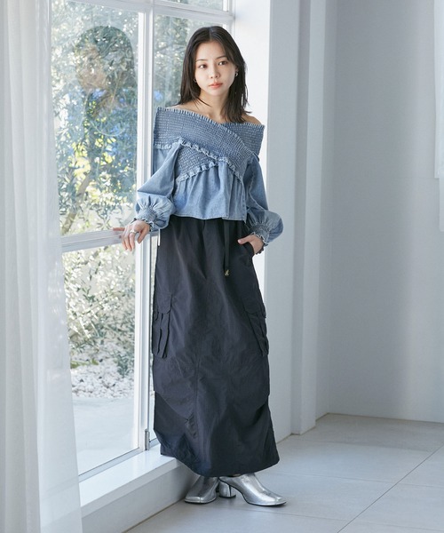 VIS(ビス)の「デニムライククロスシャーリングブラウス(シャツ/ブラウス・レディース・ブルー系その他4/スミクロ・FREE)」の10枚目の写真