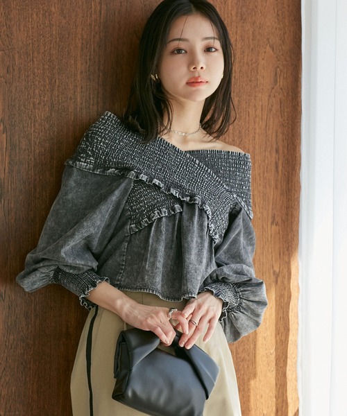 VIS(ビス)の「デニムライククロスシャーリングブラウス(シャツ/ブラウス・レディース・ブルー系その他4/スミクロ・FREE)」の11枚目の写真