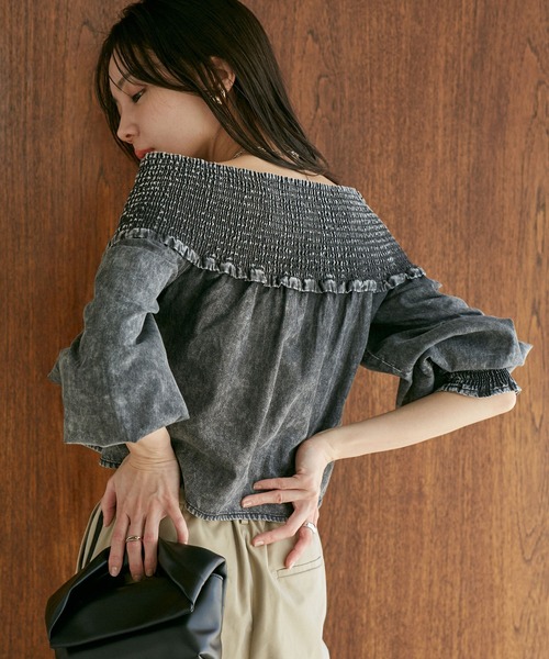 VIS(ビス)の「デニムライククロスシャーリングブラウス(シャツ/ブラウス・レディース・ブルー系その他4/スミクロ・FREE)」の13枚目の写真