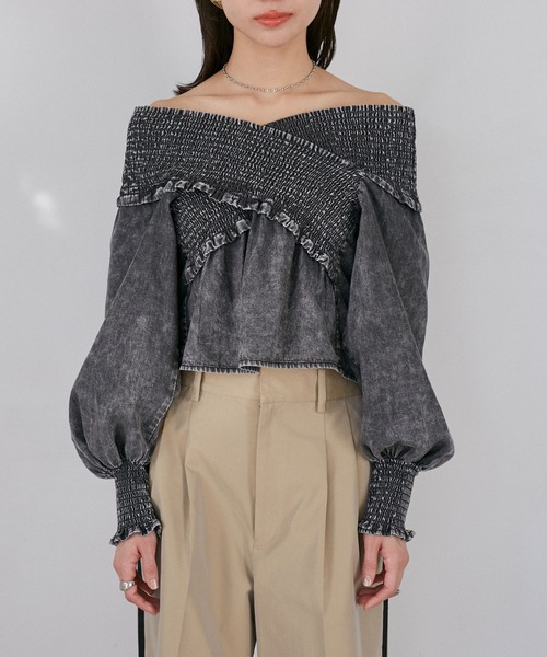 VIS(ビス)の「デニムライククロスシャーリングブラウス(シャツ/ブラウス・レディース・ブルー系その他4/スミクロ・FREE)」の17枚目の写真