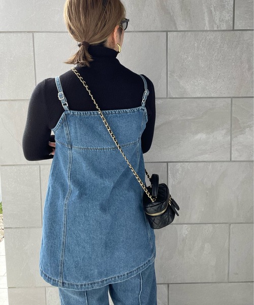 y/m by misato（イムバイミサト）の「デニムフロントジップビスチェ（ベスト・レディース・ブルー・FREE）」の6枚目の写真