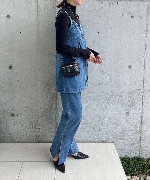 y/m by misato（イムバイミサト）の「デニムフロントジップビスチェ（ベスト・レディース・ブルー・FREE）」の2枚目の写真