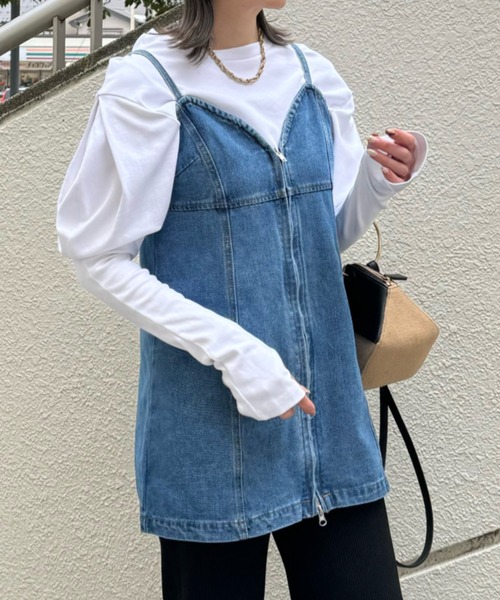 y/m by misato（イムバイミサト）の「デニムフロントジップビスチェ（ベスト・レディース・ブルー・FREE）」の16枚目の写真