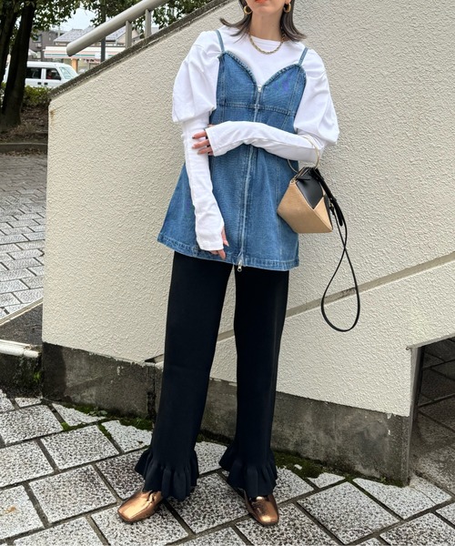 y/m by misato（イムバイミサト）の「デニムフロントジップビスチェ（ベスト・レディース・ブルー・FREE）」の17枚目の写真